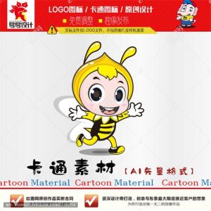 《卡通奔跑蜜蜂》素材【原创设计】【已签约授权放心购买】-LOGO标兵-专业设计平台