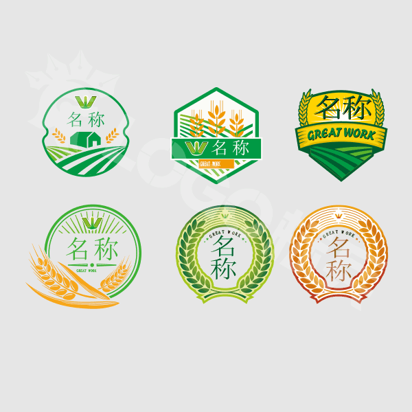 徽标农产品生鲜类图标LOGO 【AI,PSD源文件】【LOGO模版素材】 - LOGO标兵-专业设计平台-海量素材资源-LOGO标兵-专业设计平台-海量素材资源