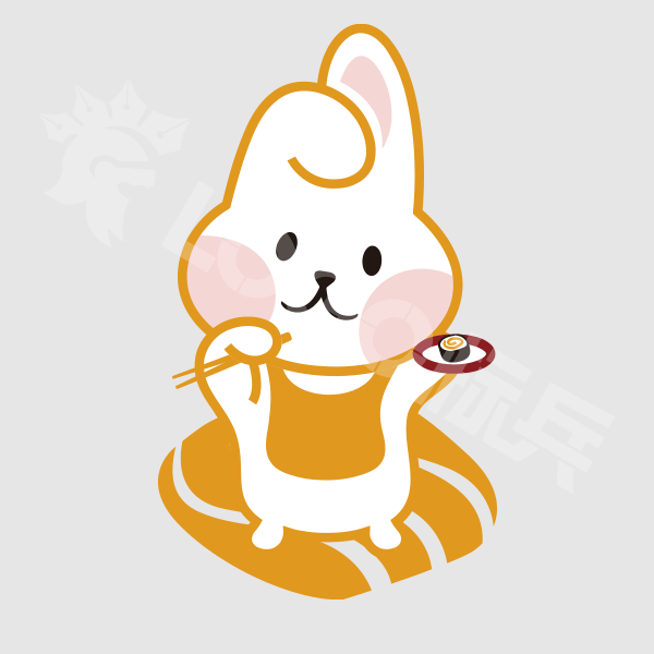 兔子卡通寿司餐饮图标LOGO 【AI,PSD源文件】【LOGO模版素材】 - LOGO标兵-专业设计平台-海量素材资源-LOGO标兵-专业设计平台-海量素材资源