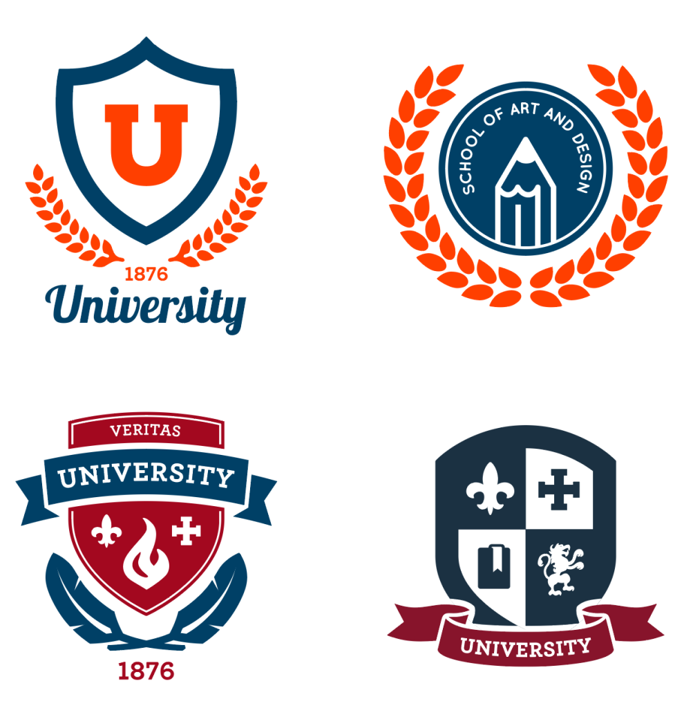 学院风培训班教育机构图标LOGO（一）【AI源文件】 - LOGO标兵-专业设计平台-海量素材资源-LOGO标兵-专业设计平台-海量素材资源
