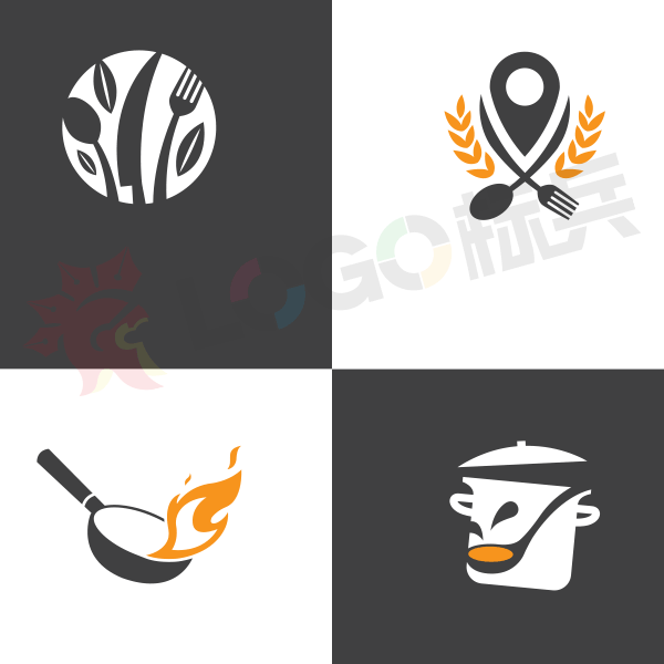 餐饮品牌餐具图标LOGO 【AI,PSD源文件】 - LOGO标兵-专业设计平台-海量素材资源-LOGO标兵-专业设计平台-海量素材资源