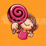 吃棒棒糖卡通零食类图标LOGO 【AI,PSD源文件】【LOGO模版素材】-LOGO标兵-专业设计平台-海量素材资源