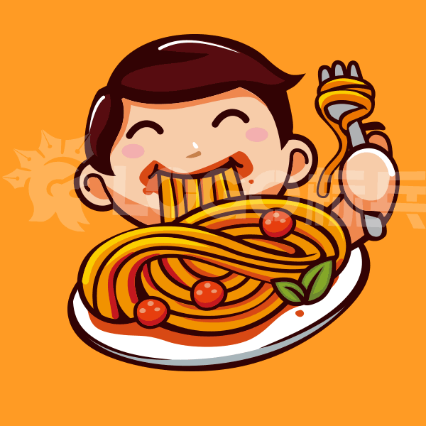 吃面食娃娃卡通头像类图标LOGO 【AI,PSD源文件】【LOGO模版素材】 - LOGO标兵-专业设计平台-海量素材资源-LOGO标兵-专业设计平台-海量素材资源