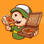 吃披萨娃娃卡通头像类图标LOGO 【AI,PSD源文件】【LOGO模版素材】-LOGO标兵-专业设计平台-海量素材资源