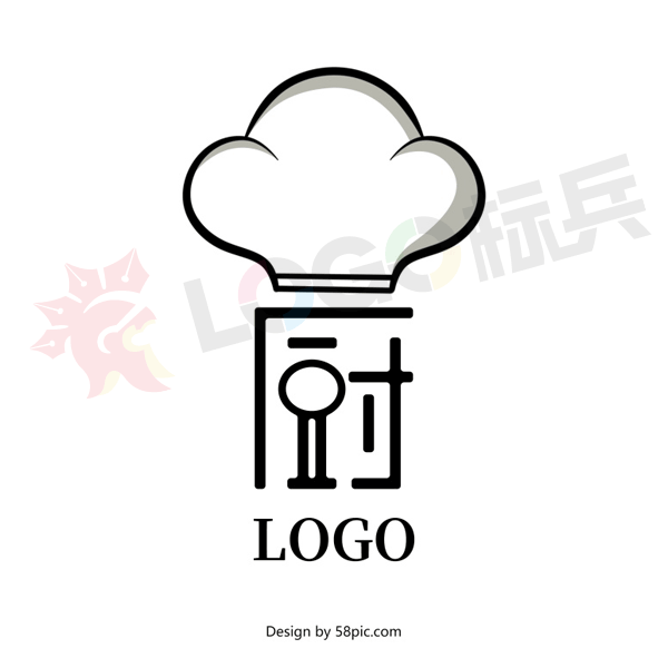 厨艺术字餐饮品牌图标LOGO 【AI,PSD源文件】【LOGO模版素材】 - LOGO标兵-专业设计平台-海量素材资源-LOGO标兵-专业设计平台-海量素材资源