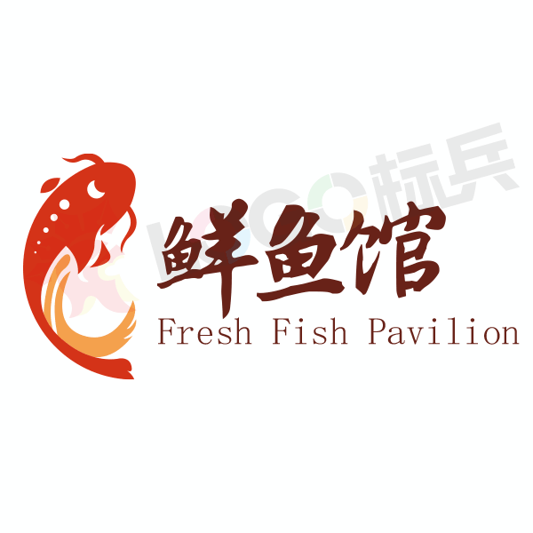 鲜鱼馆餐饮品牌图标LOGO 【AI,PSD源文件】 - LOGO标兵-专业设计平台-海量素材资源-LOGO标兵-专业设计平台-海量素材资源