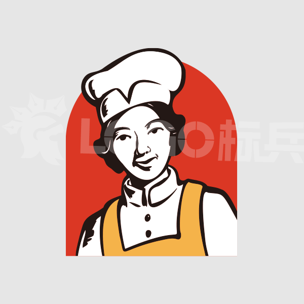 女厨师卡通图标LOGO 【AI,PSD源文件】【LOGO模版素材】 - LOGO标兵-专业设计平台-海量素材资源-LOGO标兵-专业设计平台-海量素材资源