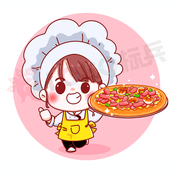 卡通女厨师美食LOGO 【AI,PSD源文件】【卡通形象】 - LOGO标兵-专业设计平台-海量素材资源-LOGO标兵-专业设计平台-海量素材资源