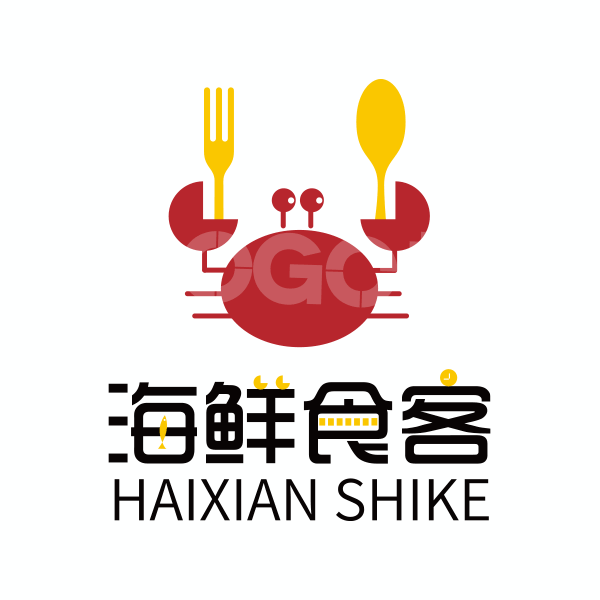 海鲜餐饮品牌图标LOGO 【AI,PSD源文件】【LOGO模版素材】 - LOGO标兵-专业设计平台-海量素材资源-LOGO标兵-专业设计平台-海量素材资源