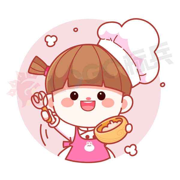 卡通糕点女孩烘焙美食LOGO 【AI,PSD源文件】【卡通设计】 - LOGO标兵-专业设计平台-海量素材资源-LOGO标兵-专业设计平台-海量素材资源