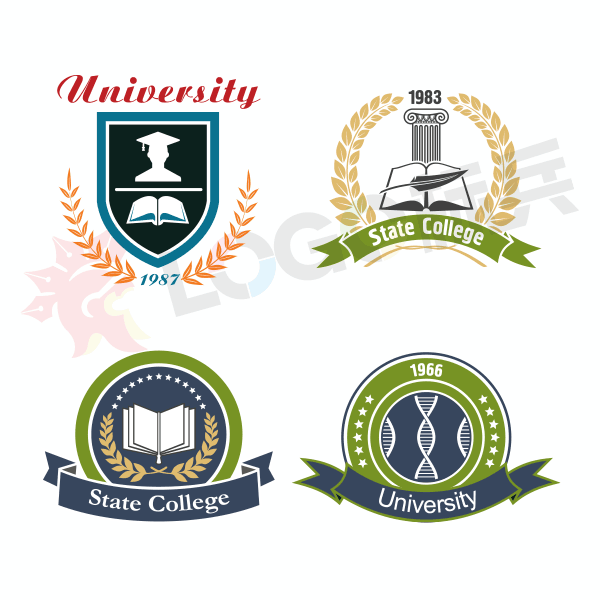 中小大学校徽班徽教育机构LOGO原创制作 【AI源文件】 - LOGO标兵-专业设计平台-海量素材资源-LOGO标兵-专业设计平台-海量素材资源