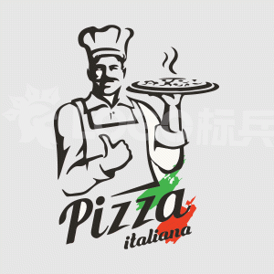 厨师披萨卡通头像类图标LOGO 【AI,PSD源文件】【LOGO模版素材】-LOGO标兵-专业设计平台