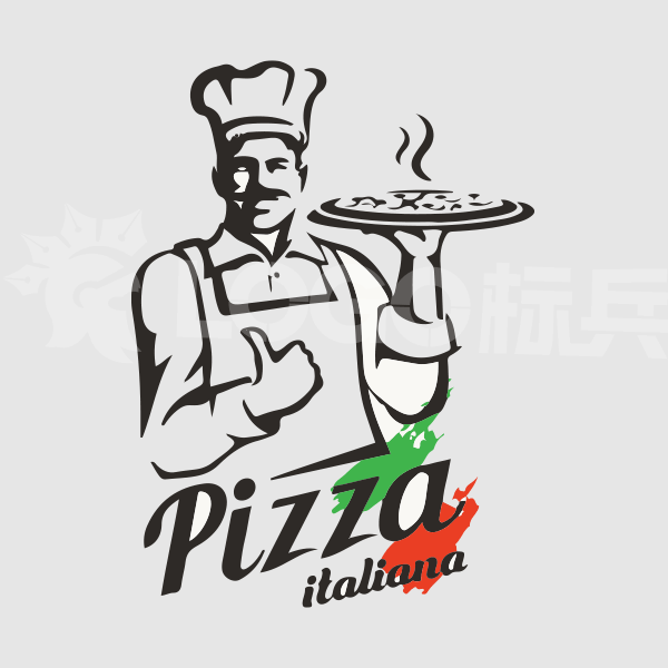 厨师披萨卡通头像类图标LOGO 【AI,PSD源文件】【LOGO模版素材】 - LOGO标兵-专业设计平台-海量素材资源-LOGO标兵-专业设计平台-海量素材资源