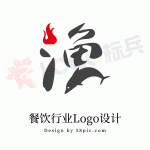 鱼艺术字餐饮品牌图标LOGO 【AI,PSD源文件】【LOGO模版素材】-LOGO标兵-专业设计平台-海量素材资源
