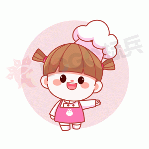 卡通厨师女孩欢迎手势（七）【AI,PSD源文件】【卡通设计】-LOGO标兵-专业设计平台