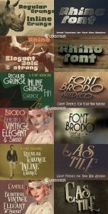 复古摇滚奇幻风格字体14款【合集】-LOGO标兵-专业设计平台