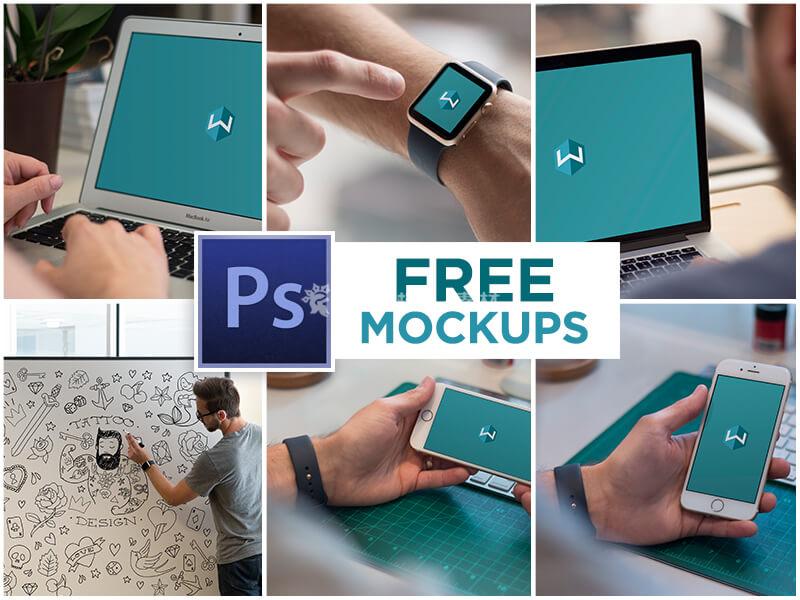 苹果设备展示场景素材6款-LOGO标兵-专业设计平台-海量素材资源