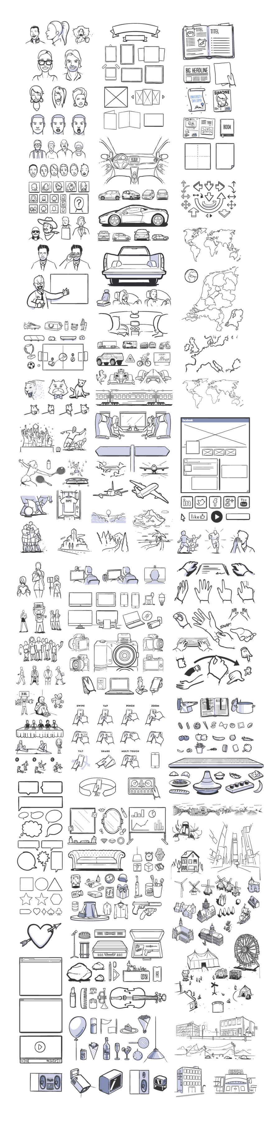 430+矢量手绘插图,AI源文件-LOGO标兵-专业设计平台-海量素材资源
