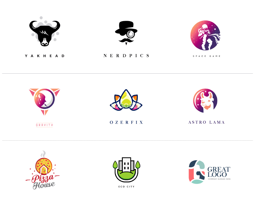 彩色Logo模板，9款AI源文件 - LOGO标兵-专业设计平台-海量素材资源-LOGO标兵-专业设计平台-海量素材资源