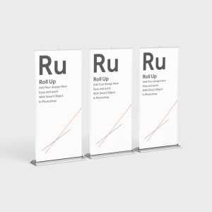 易拉宝高清展示样机模板，PSD格式简洁时尚稀缺素材-LOGO标兵-专业设计平台-海量素材资源