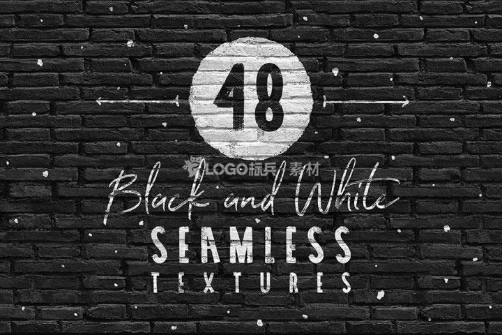 48款黑白砖墙无缝纹理-LOGO标兵-专业设计平台-海量素材资源