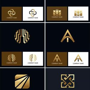 金色创意LOGO图形，53款AI源文件-LOGO标兵-专业设计平台-海量素材资源