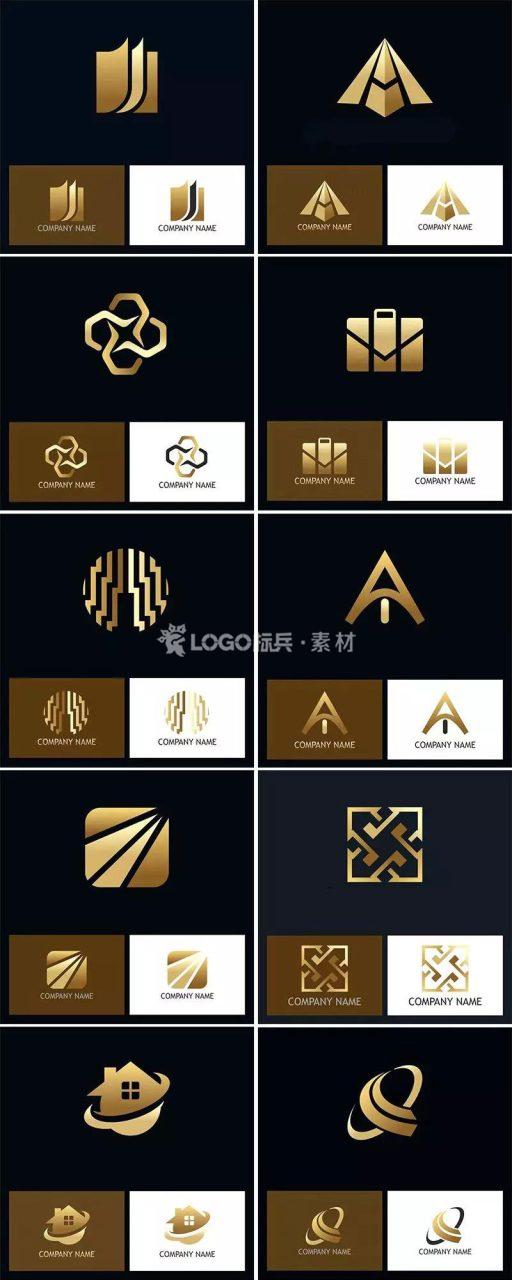 金色创意LOGO图形，53款AI源文件-LOGO标兵-专业设计平台