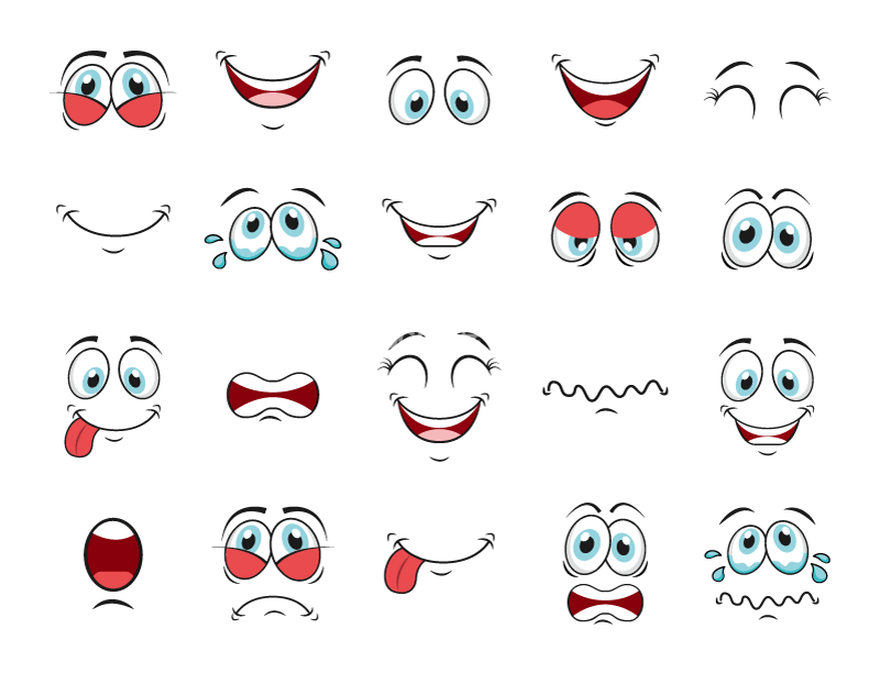 2套漫画卡通表情矢量素材,AI源文件-LOGO标兵-专业设计平台-海量素材资源