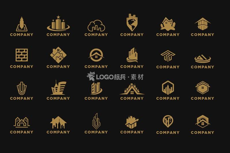 房地产企业LOGO 矢量模板，24款AI源文件 - LOGO标兵-专业设计平台-海量素材资源-LOGO标兵-专业设计平台-海量素材资源
