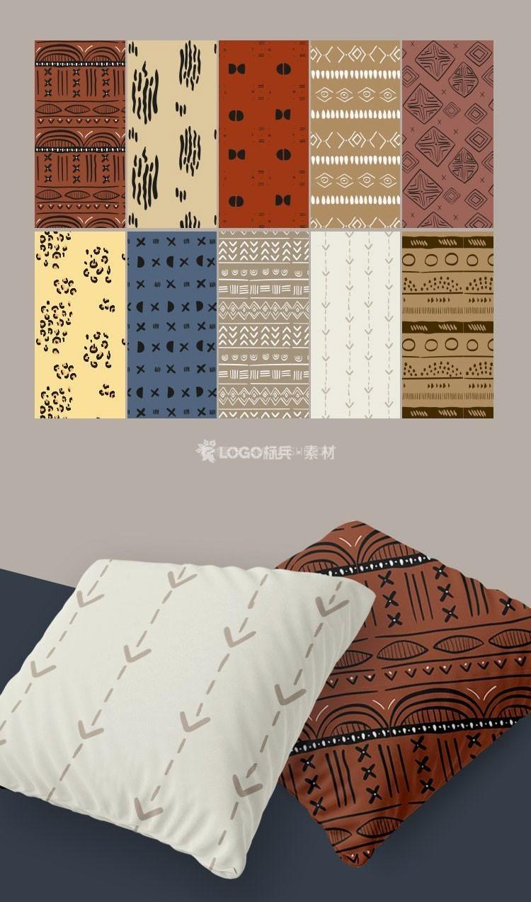 非洲传统印花图案，AI源文件10款 - LOGO标兵-专业设计平台-海量素材资源-LOGO标兵-专业设计平台-海量素材资源