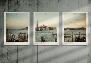 复古创意壁画海报展示模板，PSD格式稀缺素材-LOGO标兵-专业设计平台-海量素材资源