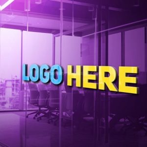 3D玻璃墙企业LOGO展示模型PSD【设计师常用模版】-LOGO标兵-专业设计平台-海量素材资源