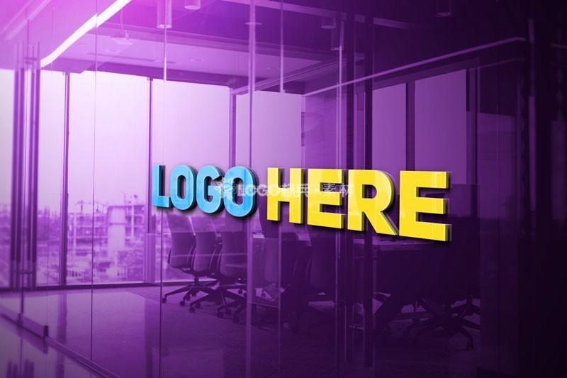 3D玻璃墙企业LOGO展示模型PSD【设计师常用模版】 - LOGO标兵-专业设计平台-海量素材资源-LOGO标兵-专业设计平台-海量素材资源