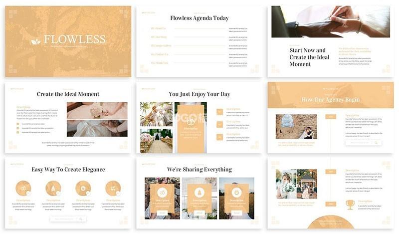 时尚婚礼策划动画PPT模板深浅系30P-LOGO标兵-专业设计平台-海量素材资源