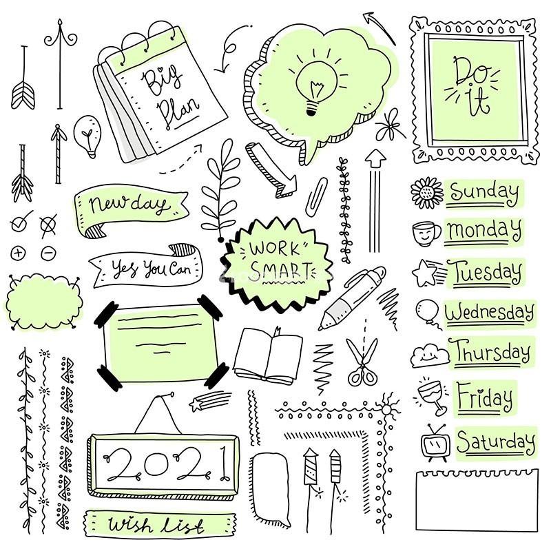 子弹日记手绘矢量素材,AI源文件-LOGO标兵-专业设计平台-海量素材资源