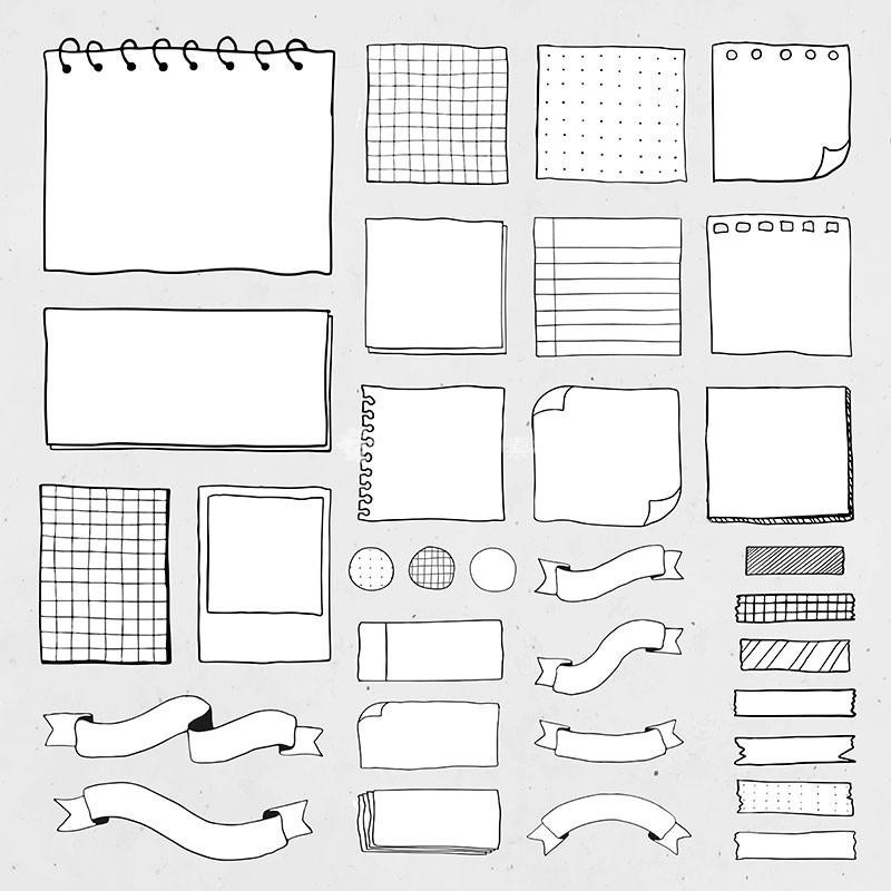 空白便签纸条手帐矢量素材,AI源文件-LOGO标兵-专业设计平台-海量素材资源