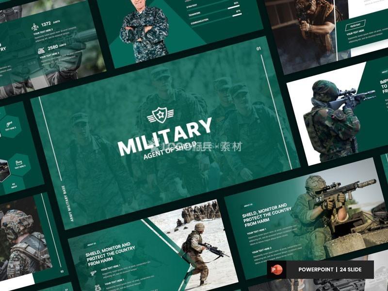 图片[2]-军队军事拓展PPT模板绿色系 - LOGO标兵-专业设计平台-海量素材资源-LOGO标兵-专业设计平台-海量素材资源