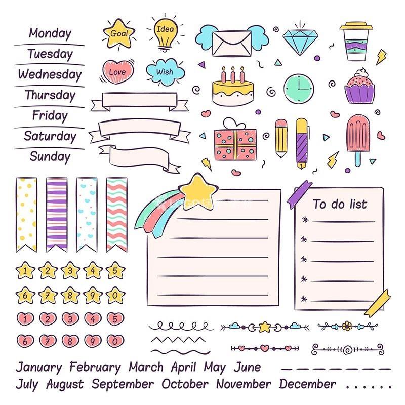 可爱日期礼物手帐素材,AI源文件-LOGO标兵-专业设计平台-海量素材资源