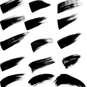 笔锋飞白书法笔画素材，AI源文件-LOGO标兵-专业设计平台-海量素材资源