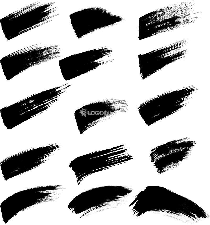 笔锋飞白书法笔画素材，AI源文件 - LOGO标兵-专业设计平台-海量素材资源-LOGO标兵-专业设计平台-海量素材资源