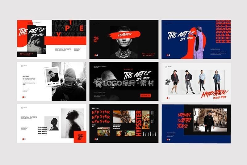 40套时尚配色排版的PPT+keynote幻灯片模板可换色可编辑-LOGO标兵-专业设计平台-海量素材资源