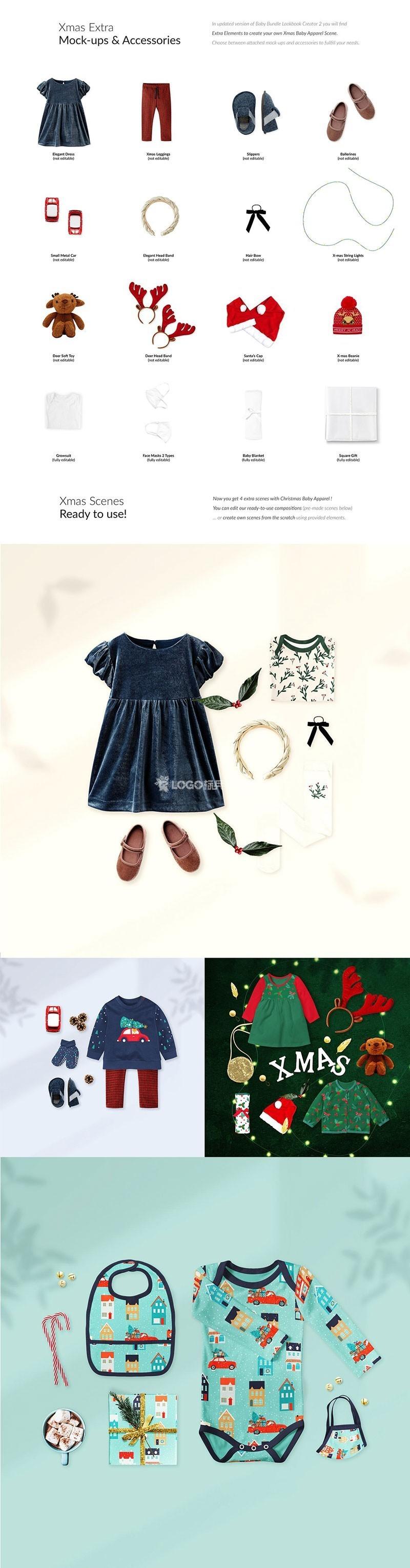 婴儿服装设计场景展示样机模板PSD40套稀缺素材-LOGO标兵-专业设计平台-海量素材资源