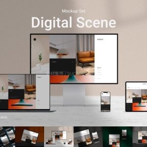 手机电脑UI设计展示场景样机模板PSD-LOGO标兵-专业设计平台-海量素材资源