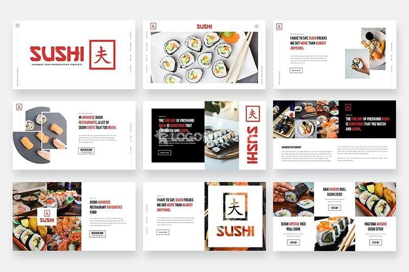 图片[2]-日式美食PPT模板红黑白系40P - LOGO标兵-专业设计平台-海量素材资源-LOGO标兵-专业设计平台-海量素材资源