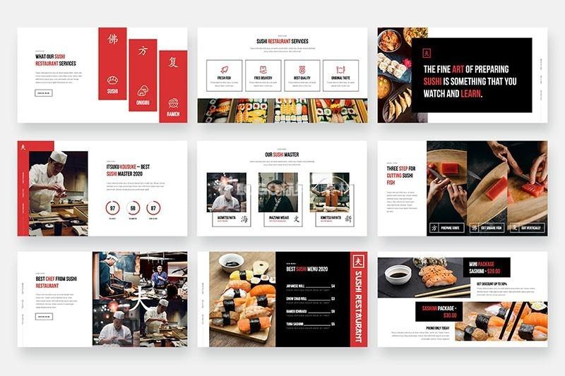 图片[3]-日式美食PPT模板红黑白系40P - LOGO标兵-专业设计平台-海量素材资源-LOGO标兵-专业设计平台-海量素材资源