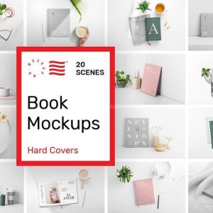 精装书本封面设计展示样机PSD模板20款-LOGO标兵-专业设计平台-海量素材资源