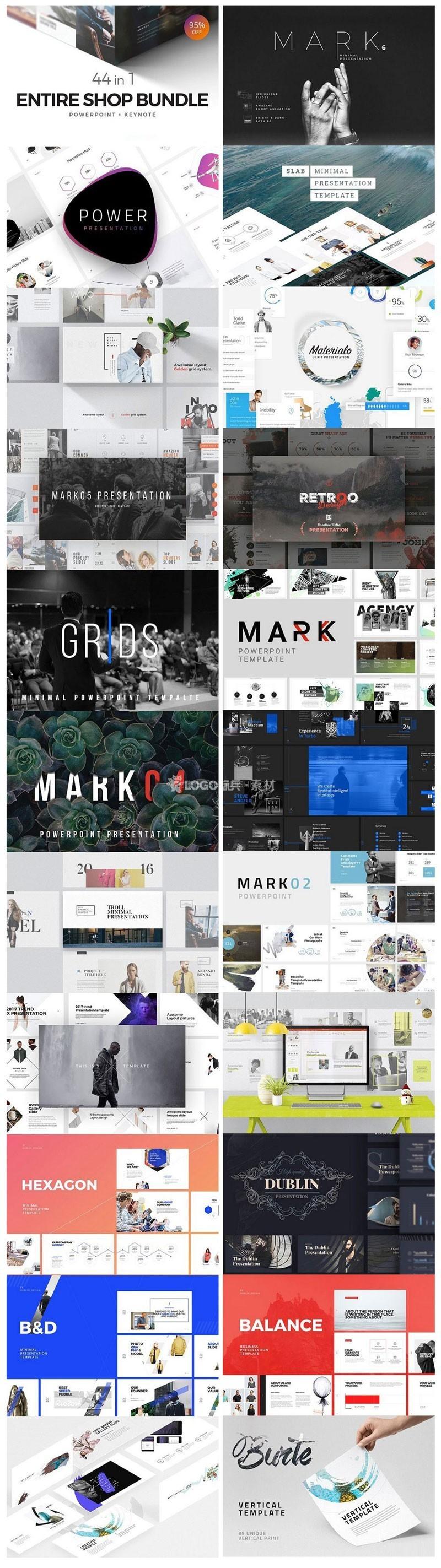 国外高端PPT模板合集41套商业定制-LOGO标兵-专业设计平台-海量素材资源