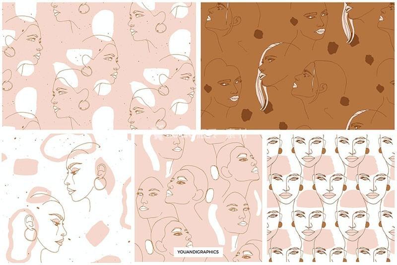 图片[3]-优雅的女性简笔画AI矢量图案素材 - LOGO标兵-专业设计平台-海量素材资源-LOGO标兵-专业设计平台-海量素材资源