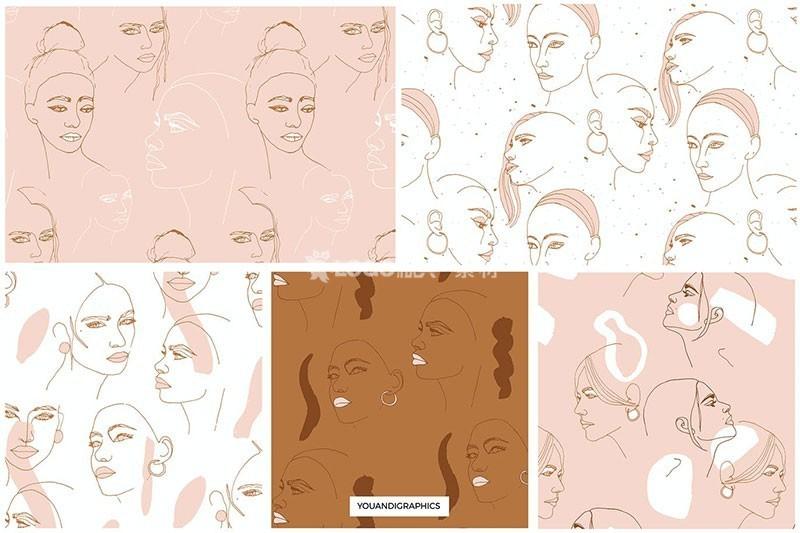 图片[8]-优雅的女性简笔画AI矢量图案素材 - LOGO标兵-专业设计平台-海量素材资源-LOGO标兵-专业设计平台-海量素材资源