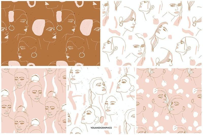 图片[10]-优雅的女性简笔画AI矢量图案素材 - LOGO标兵-专业设计平台-海量素材资源-LOGO标兵-专业设计平台-海量素材资源